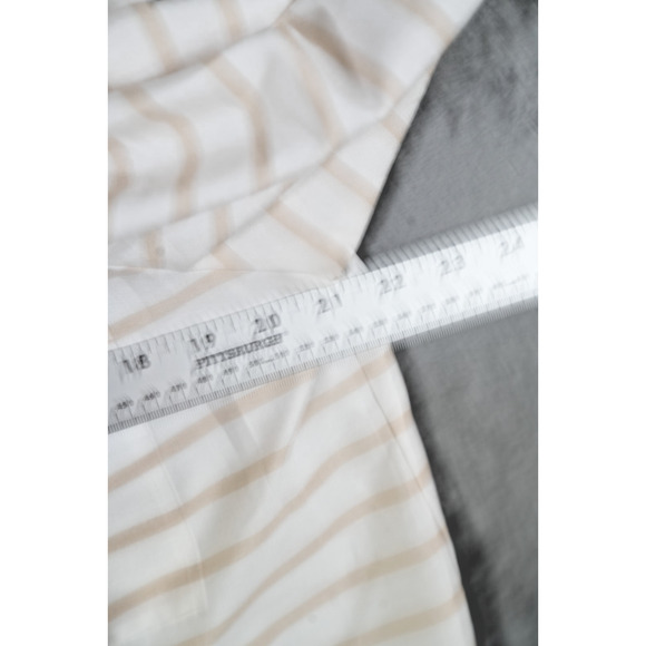 Calvin Klein White Beige Striped Zip Tunic Blouse XL Gently Used - Picture 5 of 7